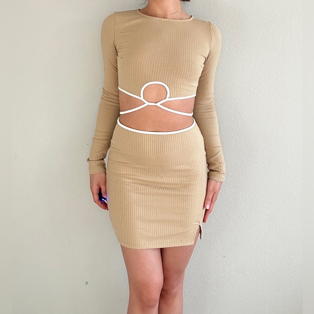 Crop Top & Mini Skirt Matching Set